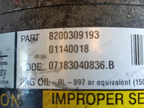 8200309193 klimakompressor RENAULT SCENIC II GRAND CONFORT DYNAMIQUE 2004 162597