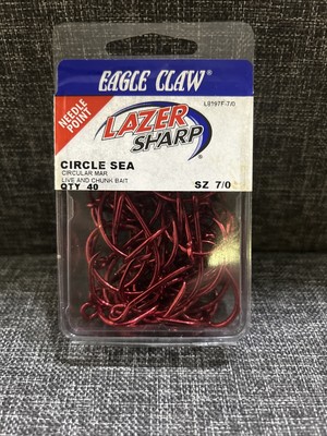 NEW EAGLE CLAW Lazer Sharp 7/0 CIRCLE SEA Bait Hooks 40 ct. !! A37