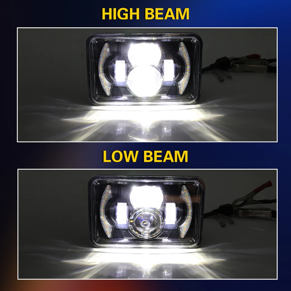 Faros LED HI-LO lámpara de haz para camioneta Chevy 1981-87 C10 K10 Blazer 4 piezas 4x6" Foto 4 de 4