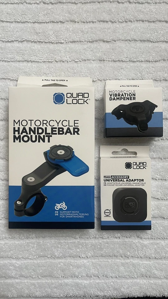 QUAD LOCK Motorcycle Handlebar Phone Mount Vibration Dampener + Mag Adapter NEW - Image 2 of 4