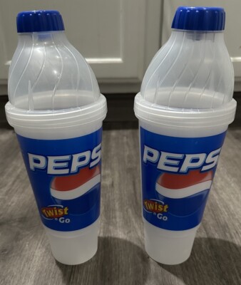 2 x Vintage 1990s Pepsi Twist n' Go 32oz. Cup RARE Fountain Drink w/ Lids RARE