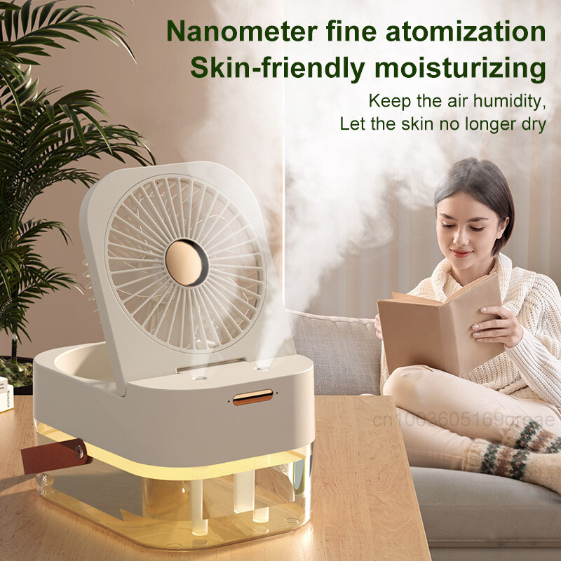 Humidifier Spray Portable Fan Air Cooler With Night Light