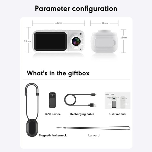 2.7K HD Thumb Action Camera WiFi Compact Hands-Free POV Cam 1080P Supports 128GB - Picture 24 of 26