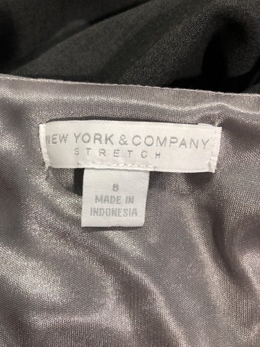 New York & Co. Stretch Gray Black Blue Dress Women’s 8 - Picture 8 of 9