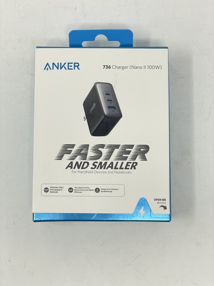 Anker Nano II 100W USB C Wall Charger 3-Port Adapter for