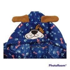 Championship Gold Boys Critter Plush Robe-Size 4-Puppy Face Hood-Dog W/Ears