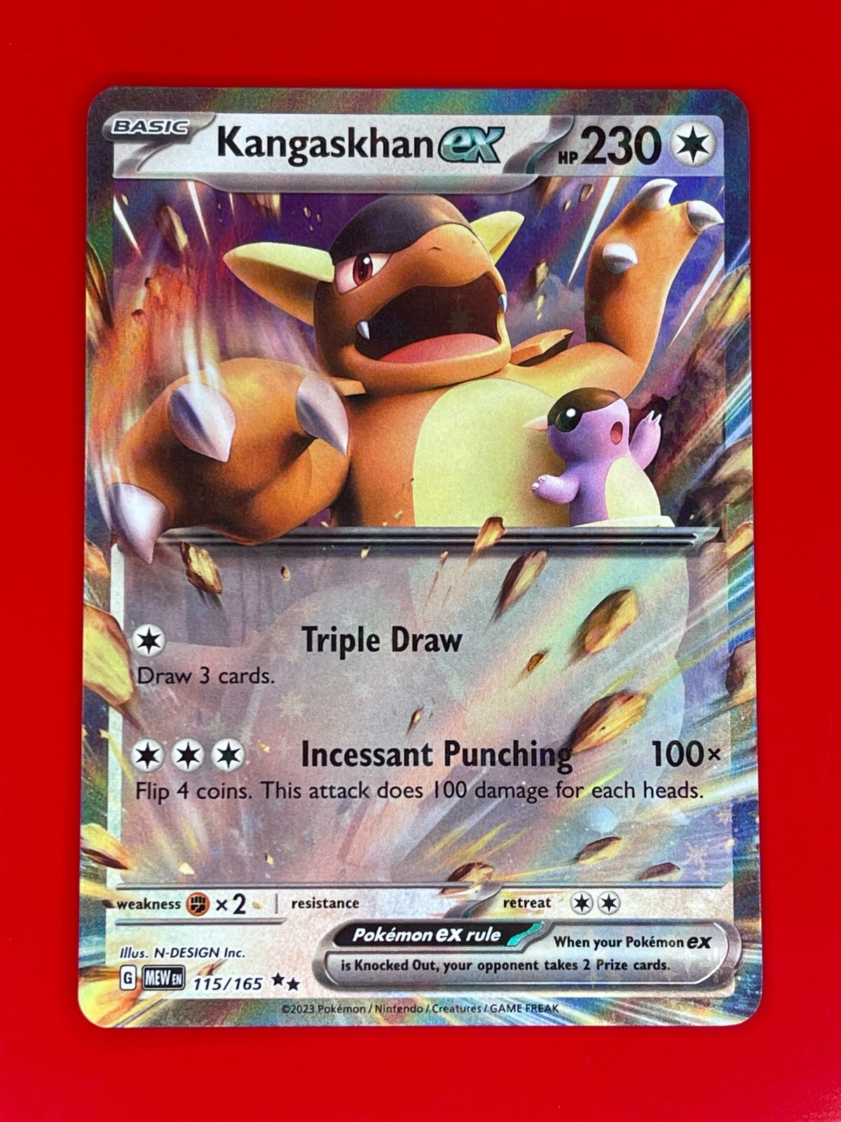 Kangaskhan ex Pokemon Scarlet & Violet 151 English 115/165 Double Rare Holo NM