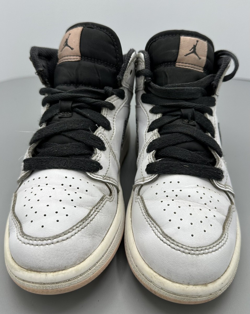Nike Air Jordan 1 Mid Kids White Pink 640734-180 Size 1Y | eBay
