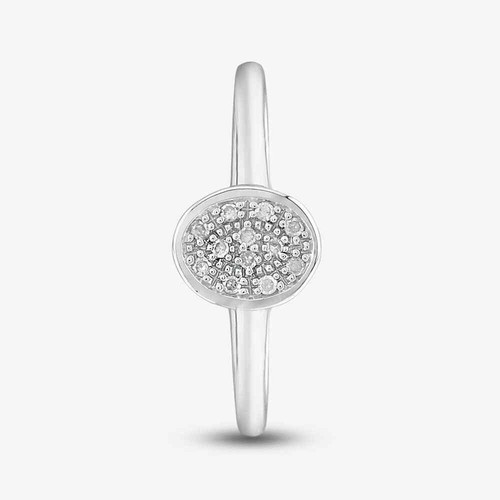 9Ct White Gold Oval Shaped Diamond Cluster Ring PR09837 - Picture 4 of 4