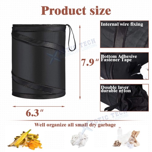 1x Collapsible Hanging Garbage Container Bin Rubbish Bucket For Car Minivans SUV - Picture 3 of 13