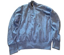FootJoy Mens 1/4 Zip Wool Lined Pullover Size Large Blue READ