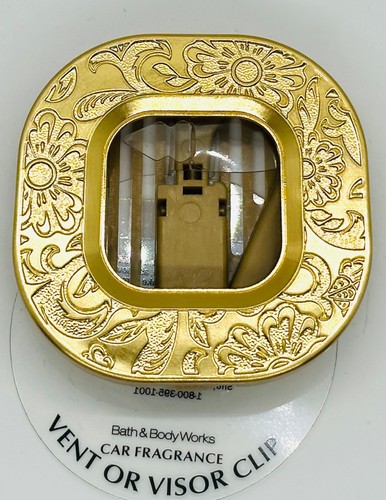 Bath & Body Works gestempelt Gold Blumen Autoduft Lüftung & Visier Clip Halter - Bild 3 von 4