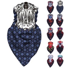 Skull Bandana Face Mask Tube Neck Gaiter Scarf Skeleton Motorcycle Headband Ski