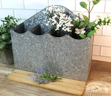 Galvanized Metal Divided Storage Bin Container Compartments Sections Supplies