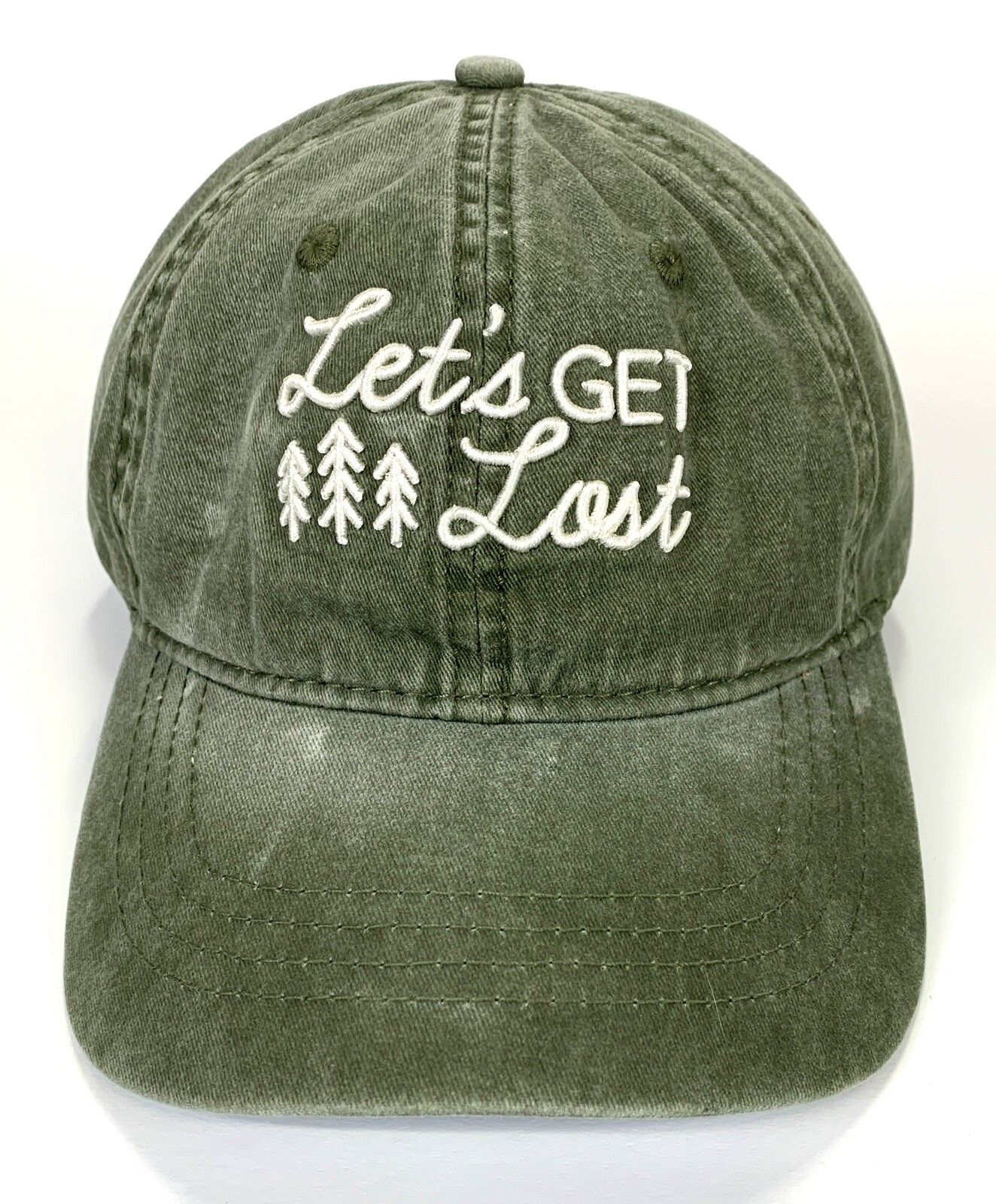 Let's Get Lost Three Pine Trees Ball Cap Adjustab… - image 4