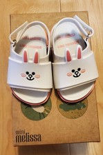 Size 5 Mini Melissa Bunny Beach Slide Sandal Line Friends White Bunny