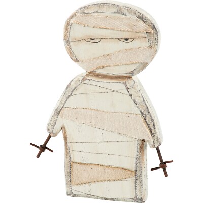 Primitives by Kathy Halloween Mummy Chunky Sitter Rustic Home Decor Fall