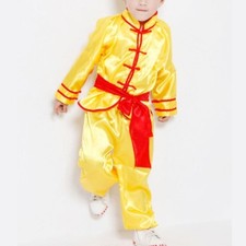 Kids Children Chinese Martial Arts Boy Kung Fu Suit Costume Tai Chi Coat Uniform
