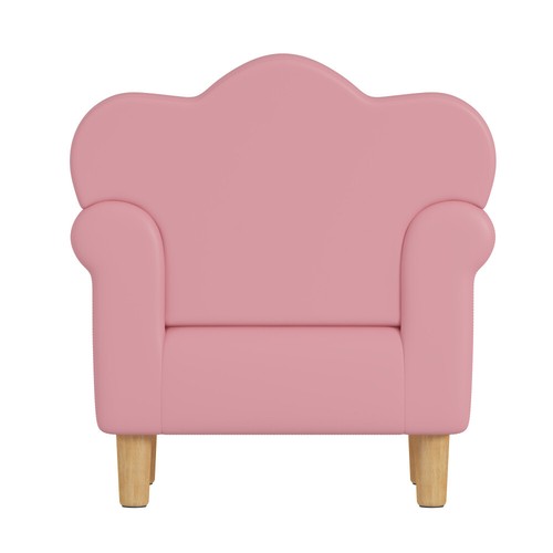 Upholstered Princess Armchair, Petal Shape Toddler Sofa Chair, Pink+White - Picture 6 of 14