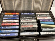 Cassette Storage Case Vintage 80s Faux Leather. Cassette Collection Included.