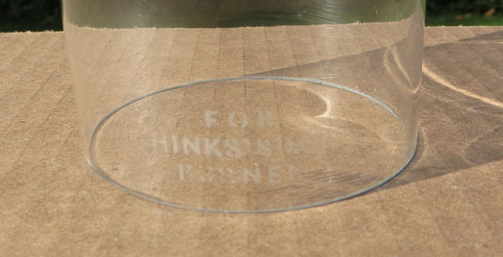 Round Bulge Glass Oil Lamp Chimney etched FOR HINKS 80 CP BURNER 74.5MM