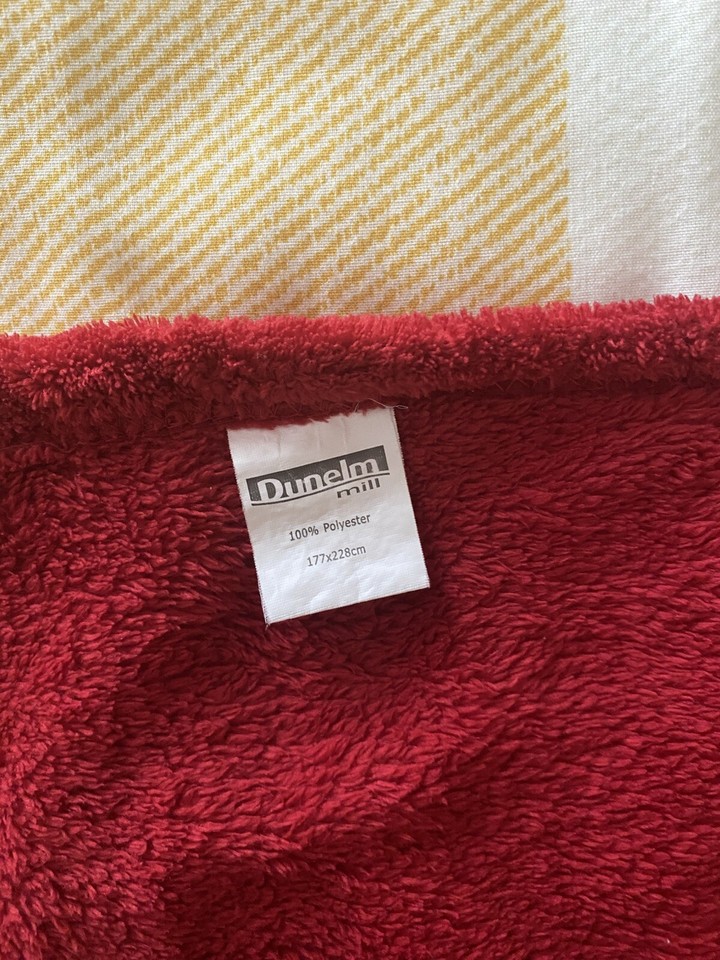 Dunelm Mill Red Polyester Blanket Throw 177 x 228cm (VGC) eBay