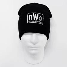 nWo New World Order White Logo WCW Beanie Cap Hat NEW