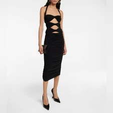 Norma Kamali Peekaboo Mio Midi Dress Size XL