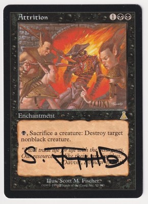 Signed Attrition Proof LP Urza's Destiny Artist Scott M. Fischer MTG Magic AP!
