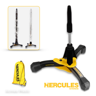 Hercules DS640BB Flute/Clarinet Durable Folding Stand with Velvet Peg + Bag