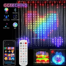 Smart LED RGB Curtain String Lights Fairy Light APP Control DIY Picture Display