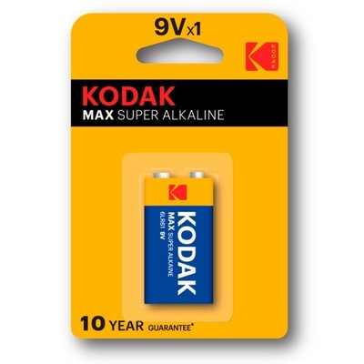 Kodak Max Super Alkaline 9V Block Batterien, 1er Pack 1,5V 6LR61,  lange Dauer