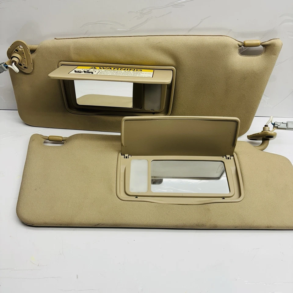 2007-2013 Acura MDX Sun Visor Mirror Sunvisor Tan PAIR RH LH Driver Passenger - Image 2 of 3
