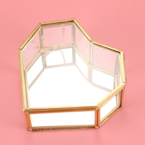 Flip Liebes Geformt Geometrische Glas Schmuck Schatulle Glas Box Exqu5283 - Bild 2 von 9