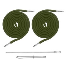 2Pcs Drawstring Cord, 51" Drawstring with Threader(0.24" D, Army Green)