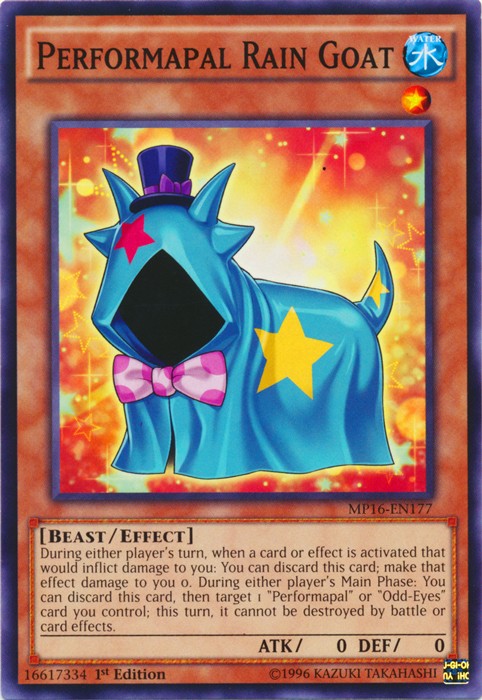 Performapal Rain Goat MP16-EN177 Common 1st Edition Lightly Played