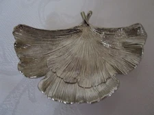 Michael Aram Ginkgo Leaf Dish Small Tray Silver Tone VGC