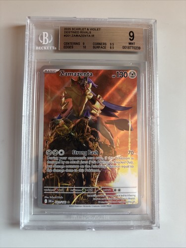 2025 Pokemon Scarlet & Violet Destined Rivals Zamazenta #201 IR BGS 9