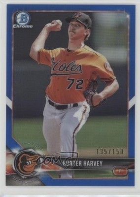 2018 Bowman Chrome Prospects Blue Refractor 135/150 Hunter Harvey #BCP4 1s6