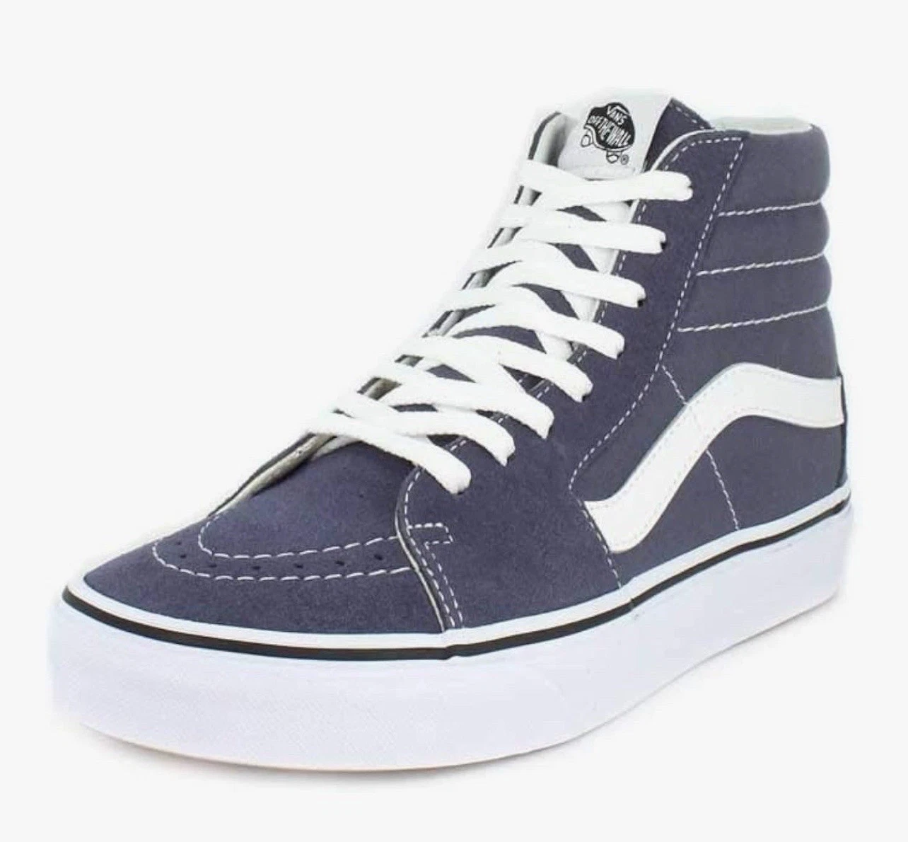 Vans SK8 HI sneaker skateboard alte unisex grisaglia tela bianca M9 W10 5