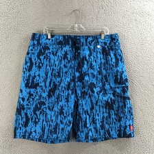 Mossimo Evolver Board Shorts Men 38 Blue Brushstroke Print Swimming Water Sports