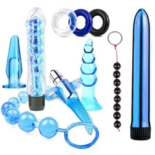 Anal Trainer Beginner Kit Prostate Massager Butt Plug Set Dildo Beads Sex Toys