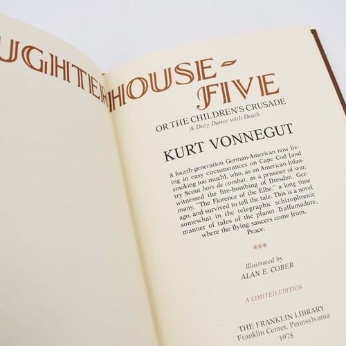 SIGNED The Franklin Library SLAUGHTERHOUSE FIVE by Kurt Vonnegut - LEATHER 1978 - Picture 12 of 15