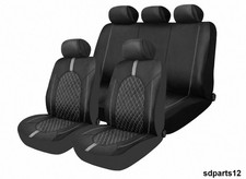 Sitzbez�ge Kunstleder Schwarz Graue Naht 2 Komplettset f�r BMW 1er 3er 5er X1 X3