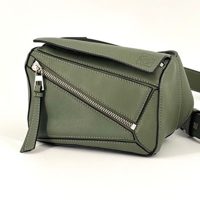 LOEWE Bag: Puzzle Bum Bag Mini Khaki W18H10D7cm w/dust bag;03
