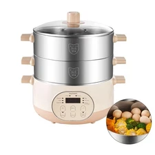 Joydeem Electric Food Steamer for Cooking, 2-Tier Stainless Steel Vegetable &...
