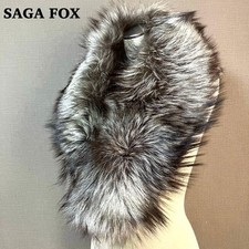 SAGA FOX Silver Fox Fur Stole Shawl - Elegant for Ceremonies