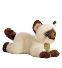 Miyoni by Aurora Siamese Cat Plush Stuffed Animal Toy 8 In Cream New with Tags