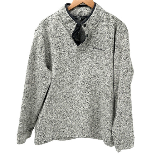 Eddie Bauer Jacket Mens XL Radiator Fleece Snap Mock Neck Pullover Gray - Picture 1 of 8