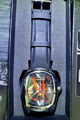 Rare Aquaswiss Mens Red Ice Prism Crystal Swiss Date Watch
